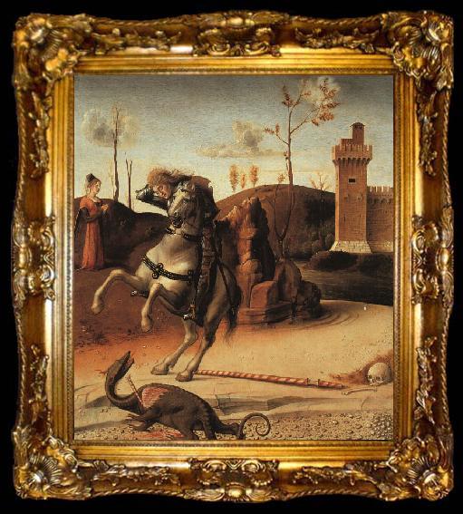 framed  Giovanni Bellini Pesaro Altarpiece, ta009-2